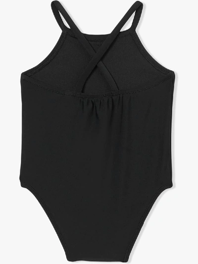 Shop Burberry Logo-print Swimsuit In Black