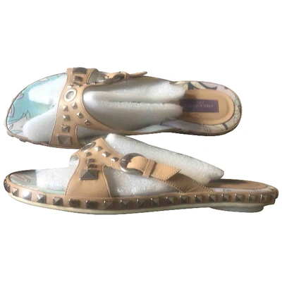 Pre-owned Emilio Pucci Leather Mules In Beige