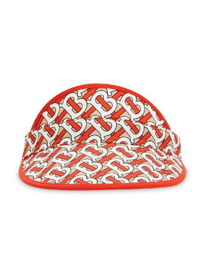 Shop Burberry Monogram Print Visor Hat In Red