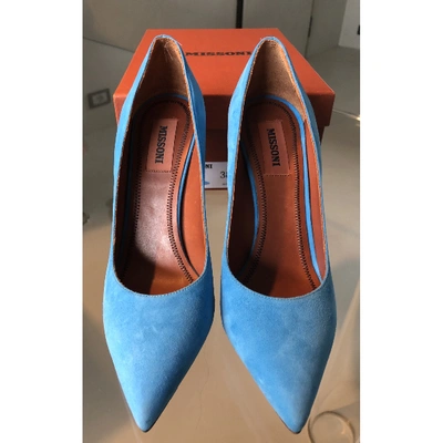 Pre-owned Missoni Turquoise Suede Heels