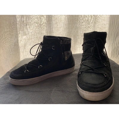 Pre-owned Moon Boot Black Leather Ankle Boots