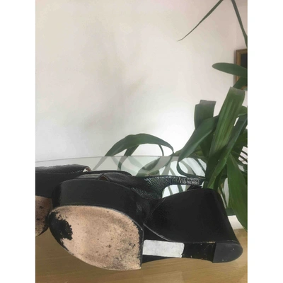 Pre-owned Sergio Rossi Black Leather Sandals
