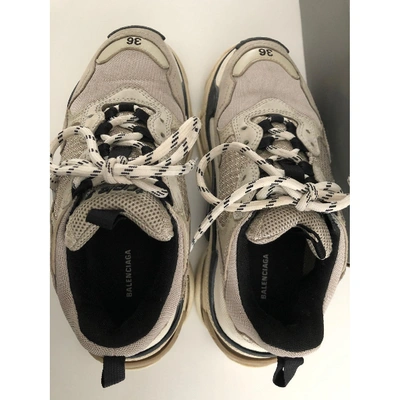 Pre-owned Balenciaga Triple S Grey Cloth Trainers