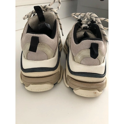 Pre-owned Balenciaga Triple S Grey Cloth Trainers