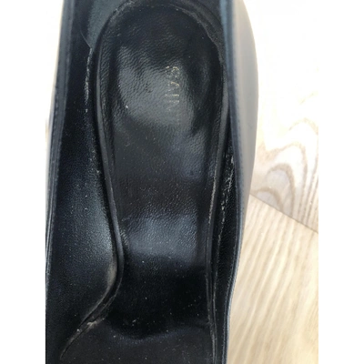 Pre-owned Saint Laurent Black Leather Heels