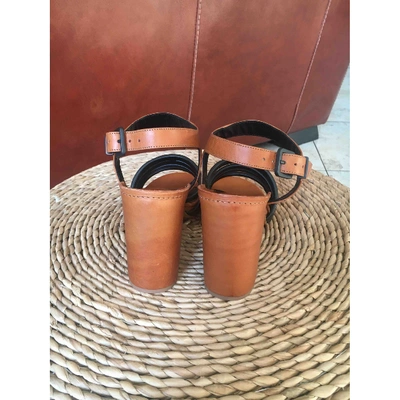 Pre-owned Robert Clergerie Leather Sandals In Camel