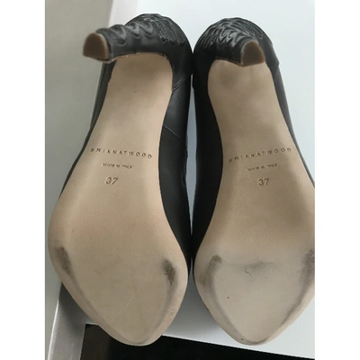 Pre-owned Brian Atwood Leather Heels In Khaki