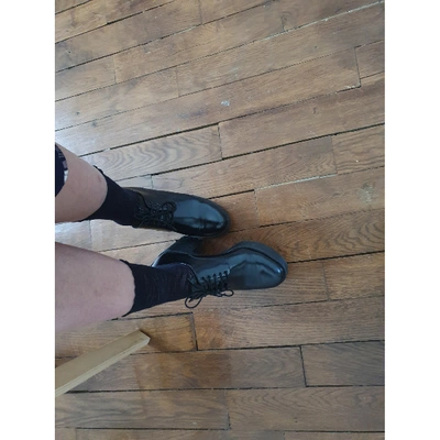 Pre-owned Prada Monolith  Black Leather Lace Ups