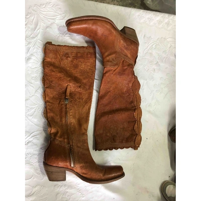 Pre-owned Ermanno Scervino Leather Boots In Brown