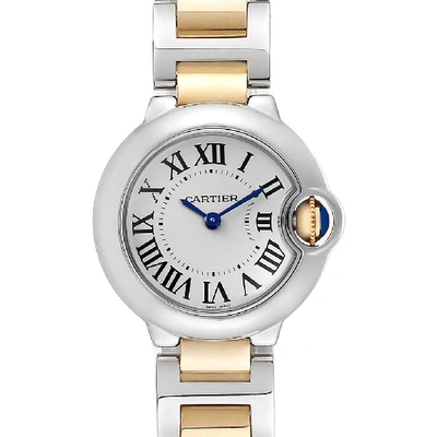 Shop Cartier Ballon Blue 28 Steel Yellow Gold Small Ladies Watch W69007z3 In Not Applicable