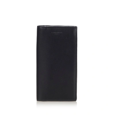 Pre-owned Ysl Leather Long Wallet In Black