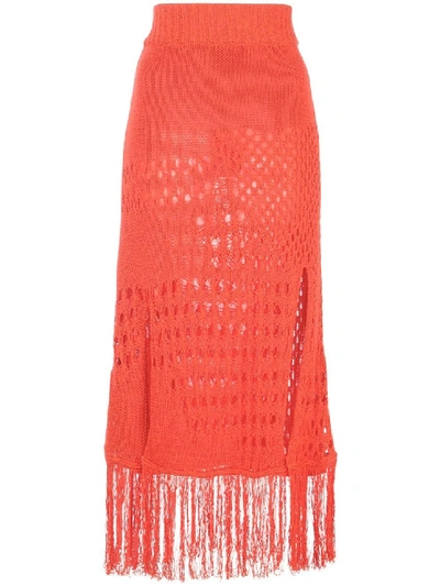 Shop Altuzarra 'benedetta' Knit Skirt In Red