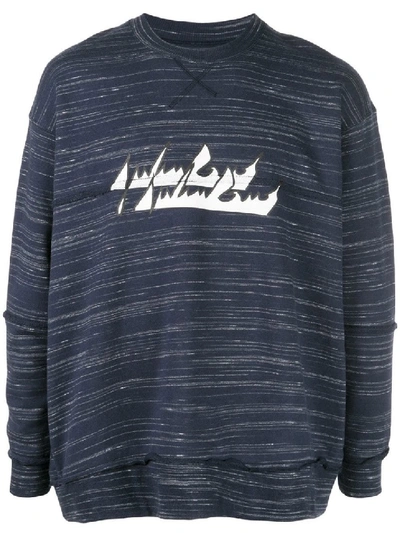 Shop Julien David Marl Logo Sweatshirt In Black