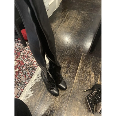 Pre-owned Sergio Rossi Leather Boots In Black