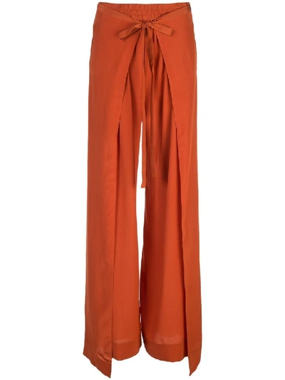 Shop Chloé Loose Fit Terracotta Pants In Red