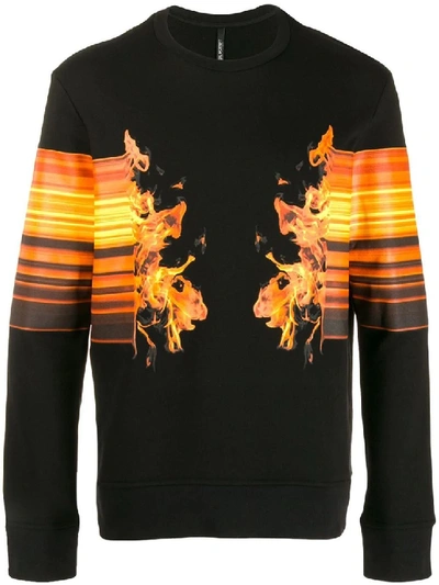 Shop Neil Barrett Flame Crew Neck Sweater In Black