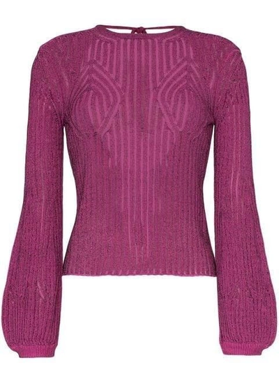 Shop Chloé Tie Back Knitted Top In Pink