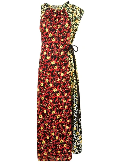 Shop Proenza Schouler Multi Floral Asymmetrical Dress In Red