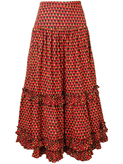 Shop La Doublej Salsa Skirt In Red