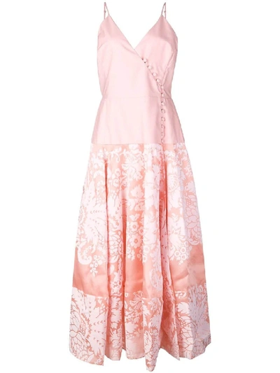 Shop Rosie Assoulin Damask Midi Dress In Neutrals