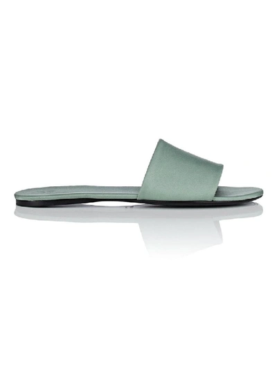 Shop The Row Ellen Satin Slide Sandals In Grey