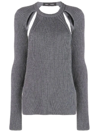 Shop Proenza Schouler Backless Merino Knit Top In Grey