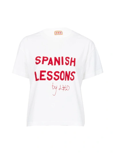 Shop Lhd White Spanish Lessons Tee In Red