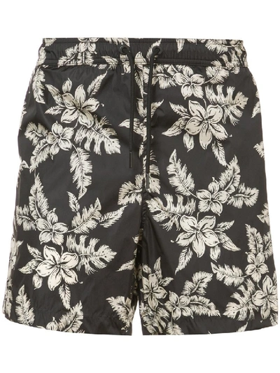 Shop Moncler Hibiscus Shorts In Grey