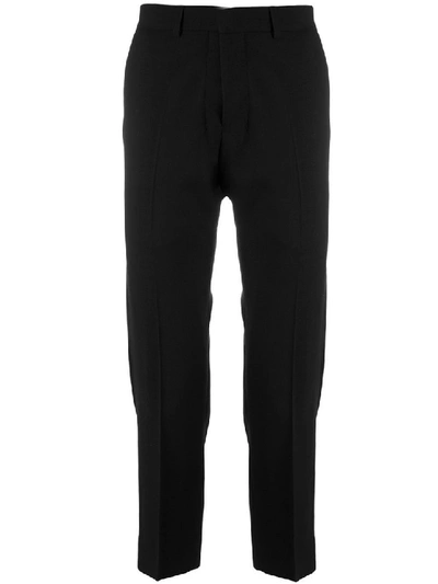 Shop Ami Alexandre Mattiussi Cropped Fit Trousers In Black