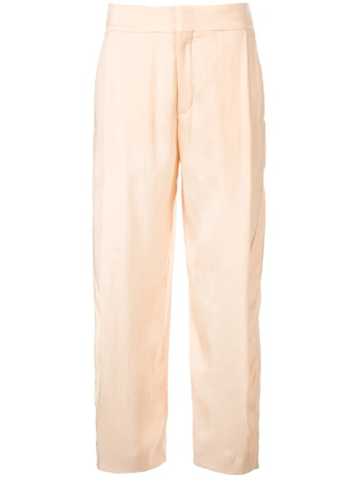 Shop Chloé High Waisted Trousers In Neutrals