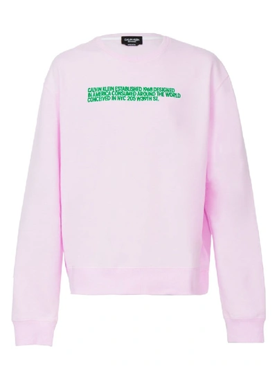 Shop Calvin Klein 205w39nyc Pink Women's Unisex Pink Sweatshirt In Purple