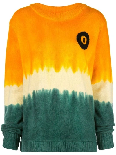 Shop The Elder Statesman Multicolored Tie-dye Cashmere Sweatshirt In Green