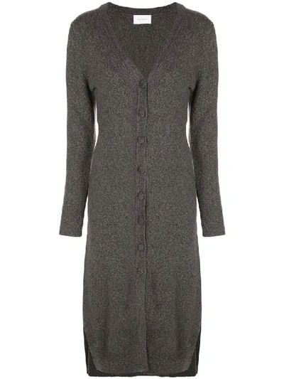 Shop Alexandra Golovanoff Grey V-neck Knit Dress