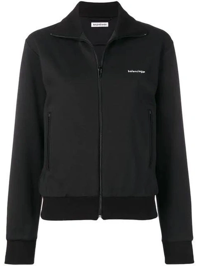 Shop Balenciaga Logo Sport Jacket In Black