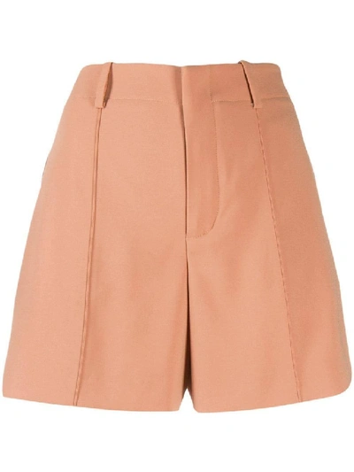 Shop Chloé High-waisted Shorts In Orange
