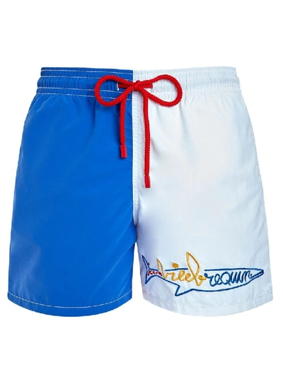 Shop Vilebrequin X Jean Charles De Castelbajac Colorblock Swim Shorts In Blue