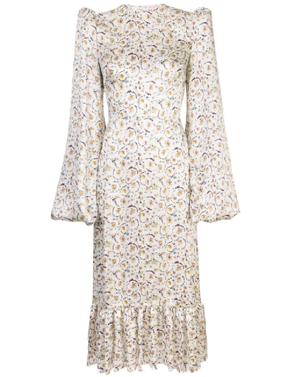 Shop The Vampire's Wife Floral Print Belle Midi Dress In White