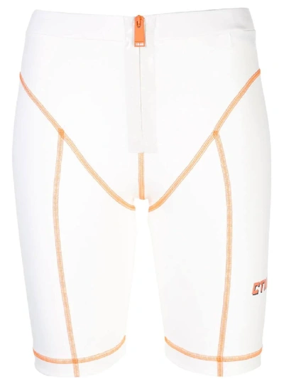 Shop Heron Preston High-waisted Cycling Shorts In White