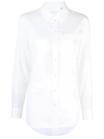 Shop Burberry White Monogram Jacquard Shirt