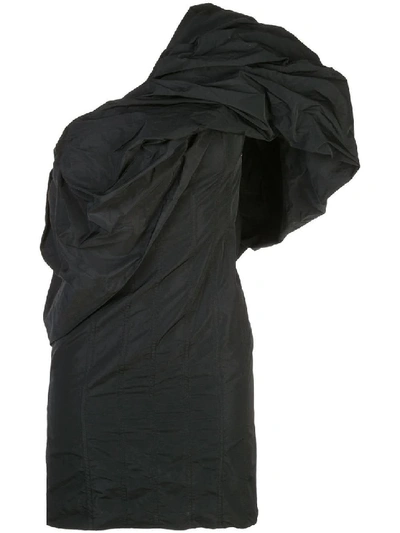 Shop Givenchy One Shoulder Ruffled Dress In Black