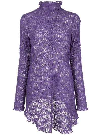 Shop Sies Marjan Willie Lace Ruched Top In Purple
