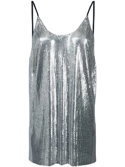 Shop Paco Rabanne Metallic Sequin Vest In Grey