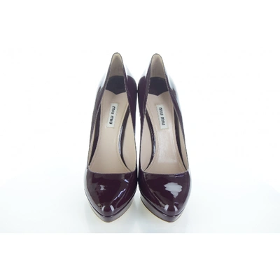 Pre-owned Miu Miu Burgundy Patent Leather Heels