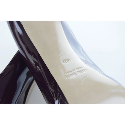 Pre-owned Miu Miu Burgundy Patent Leather Heels