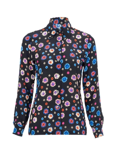 Shop Lhd Floral Print Star Island Blouse In Black