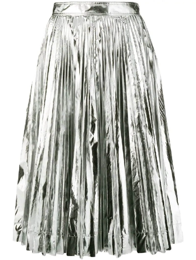 Shop Calvin Klein 205w39nyc Metallic Skirt In White