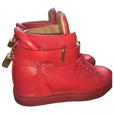 Pre-owned Buscemi Red Leather Trainers