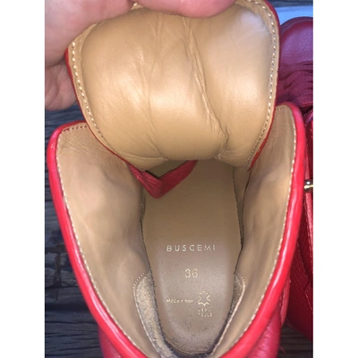 Pre-owned Buscemi Red Leather Trainers