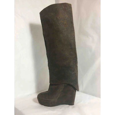 Pre-owned Elizabeth And James Brown Suede Boots