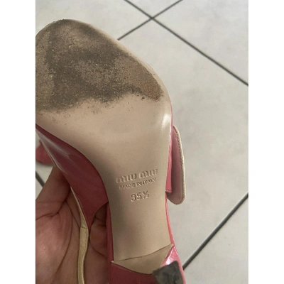 Pre-owned Miu Miu Patent Leather Heels In Pink